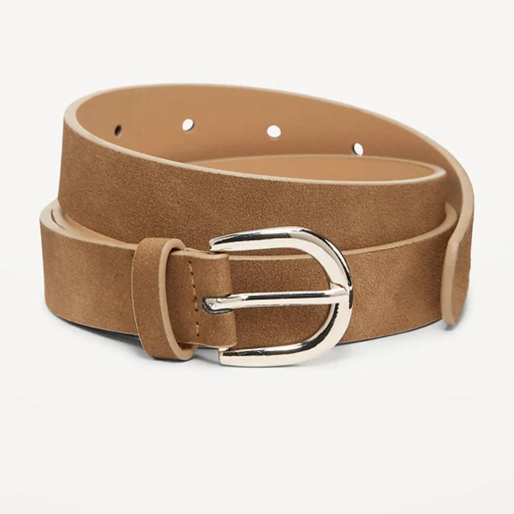 Old Navy Faux Suede Belt with Buckle Closure Tan Light Brown Size XS/S